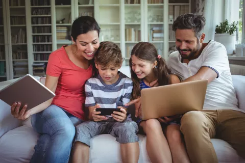 Family with Laptop